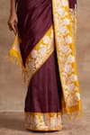 Buy_Kasturi Kundal_Maroon Base Fabric Pure Silk Banarasi Handloom Saree _Online_at_Aza_Fashions