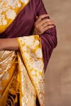 Shop_Kasturi Kundal_Maroon Base Fabric Pure Silk Banarasi Handloom Saree _Online_at_Aza_Fashions