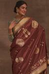 Kasturi Kundal_Brown Madhumalti Katthai Butta Zari Saree  _Online_at_Aza_Fashions