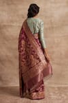 Shop_Kasturi Kundal_Purple Base Fabric Pure Silk Banarasi Handloom Saree _at_Aza_Fashions