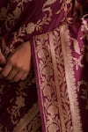 Shop_Kasturi Kundal_Purple Base Fabric Pure Silk Banarasi Handloom Saree _Online_at_Aza_Fashions
