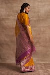 Shop_Kasturi Kundal_Yellow Base Fabric Pure Silk Banarasi Handloom Saree _at_Aza_Fashions