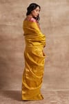 Shop_Kasturi Kundal_Yellow Base Fabric Pure Tissue Banarasi Handloom Saree _at_Aza_Fashions