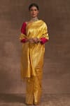 Buy_Kasturi Kundal_Yellow Champai Noor Jaal Zari Saree  _at_Aza_Fashions