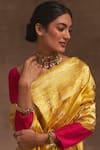 Shop_Kasturi Kundal_Yellow Champai Noor Jaal Zari Saree  _Online_at_Aza_Fashions