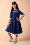 Buy_Kalp_Blue Cotton Lace Sapphire Dress _Online_at_Aza_Fashions