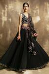 Buy Karishma Khanduja Bareilly Black Cotton, Net V Neck Embroidered Lehenga Set Online at Aza Fashions Buy_Karishma Khanduja Bareilly_Black Cotton, Net V Neck Embroidered Lehenga Set _Online_at_Aza_Fashions