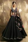 Buy Karishma Khanduja Bareilly Black Cotton, Net V Neck Embroidered Lehenga Set at Aza Fashions Buy_Karishma Khanduja Bareilly_Black Cotton, Net V Neck Embroidered Lehenga Set _at_Aza_Fashions