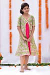 Buy_Kalp_Pink Cotton Printed Floral Jacket And Dress Set _at_Aza_Fashions