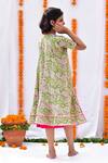 Shop_Kalp_Pink Cotton Printed Floral Jacket And Dress Set _at_Aza_Fashions