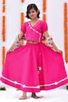 Buy Kalp Pink Cotton Gota Patti, Embroidery Kantha Woven Lehenga Set at Aza Fashions Buy_Kalp_Pink Cotton Gota Patti, Embroidery Kantha Woven Lehenga Set _at_Aza_Fashions