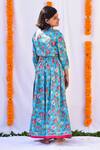 Shop_Kalp_Blue Cotton Embroidery, Gota Patti Shirt Style Choli And Lehenga Set_at_Aza_Fashions