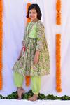 Kalp Green Cotton Gota Patti, Embroidery Jacket Anarkali And Pant Set Online at Aza Fashions Kalp_Green Cotton Gota Patti, Embroidery Jacket Anarkali And Pant Set_Online_at_Aza_Fashions