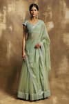 Karishma Khanduja Bareilly Green Organza, Net, Crepe V Neck Embroidered Lehenga Set Online at Aza Fashions Karishma Khanduja Bareilly_Green Organza, Net, Crepe V Neck Embroidered Lehenga Set _Online_at_Aza_Fashions