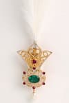 Shop_Cosa Nostraa_Gold Stone The Maharaja Cutwork Kalangi_Online_at_Aza_Fashions