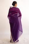 Shop_Kapardara_Purple Silk Organza Saree  _at_Aza_Fashions