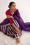 Buy_Kapardara_Purple Silk Organza Saree  _Online_at_Aza_Fashions