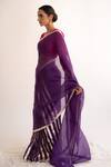 Shop_Kapardara_Purple Silk Organza Saree  _Online_at_Aza_Fashions