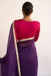 Kapardara_Purple Silk Organza Saree  _at_Aza_Fashions