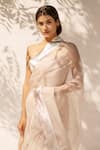 Kapardara_Pink Silk Organza Saree  _Online_at_Aza_Fashions