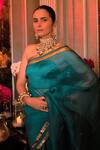 Buy_Kapardara_Green Pure Silk Organza Saree  _Online_at_Aza_Fashions