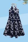 Buy_Kids Lane_Blue Floral Print Maxi Dress For Girls_at_Aza_Fashions