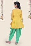 Shop_Kids Lane_Yellow Kurtachanderi Embroidered Dragonfly Kurta And Dhoti Pant Set  _at_Aza_Fashions