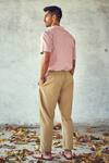 Shop_Kharakapas_Pink Double Cotton Plain Cherry Blush Camp Collar Shirt _at_Aza_Fashions