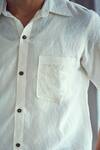 Kharakapas White Linen Opaque Hue Shirt at Aza Fashions Kharakapas_White Linen Opaque Hue Shirt _at_Aza_Fashions