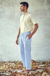 Kharakapas_Blue 100% Cotton Striped Skyline Pyjama Trouser _Online_at_Aza_Fashions