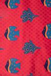 Buy_Krishna Mehta_Red Cotton, Viscose Embroidery Fish Hand Block Print Kurta Set_Online_at_Aza_Fashions