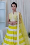 Varun Chakkilam_Yellow Top  Skirt Raw Silk Dupatta Embroidered Bridal Lehenga Set _Online_at_Aza_Fashions