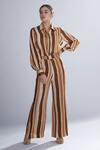 Buy_Koai_Beige Silk Striped Shirt_Online_at_Aza_Fashions