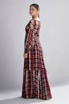 Shop_KoAi_Multi Color Chiffon Printed Flared Maxi Dress_at_Aza_Fashions