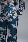 KoAi_Blue Silk Printed Palazzo (For Kids)_at_Aza_Fashions