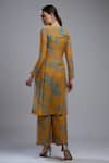 Shop_KoAi_Yellow Cotton Chanderi Silk Round Printed Kurta _at_Aza_Fashions