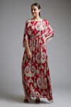 Buy_KoAi_White Chiffon Boat Printed Kaftan _Online_at_Aza_Fashions