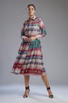 Buy_KoAi_White Chanderi Silk Printed Skirt _at_Aza_Fashions