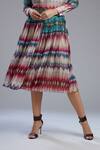 Shop_KoAi_White Chanderi Silk Printed Skirt _at_Aza_Fashions
