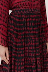 Shop_KoAi_Green Chiffon Abstract Print Skirt_Online_at_Aza_Fashions