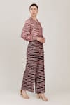 Koai_Pink Muslin Silk Printed Flared Pant _Online_at_Aza_Fashions