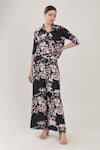 Buy_Koai_Green Muslin Silk Floral Print Pant _at_Aza_Fashions
