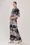 Koai_Green Muslin Silk Floral Print Pant _Online_at_Aza_Fashions