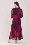 Shop_KoAi_Pink Georgette Round Floral Print Dress _at_Aza_Fashions