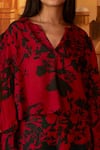 Buy_Koai_Red Muslin, Silk Floral Print Top_Online_at_Aza_Fashions