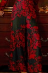Koai_Green Muslin Silk Floral Print Pant _Online_at_Aza_Fashions