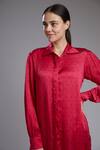 Koai_Red Satin Silk Tunic_at_Aza_Fashions