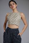 Buy_KoAi_White Chanderi Silk Crop Top_at_Aza_Fashions