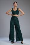 Shop_KoAi_Green Chanderi Silk Crop Top_at_Aza_Fashions