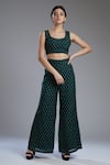 Shop_KoAi_Green Chanderi Silk Crop Top_Online_at_Aza_Fashions